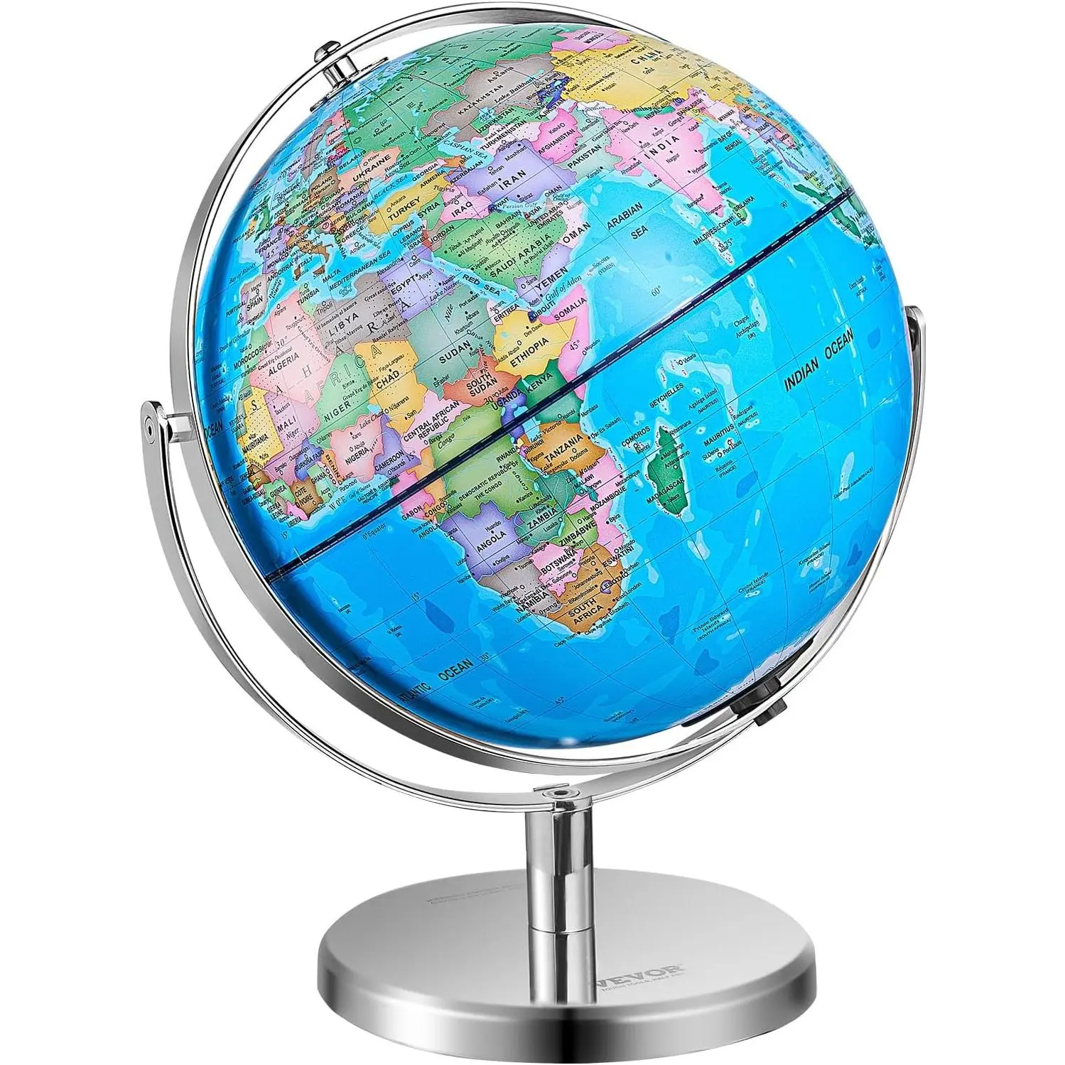 Spring new arrivals Rotating World Globe with Stand, 13 in/330.2 mm, Educational Geographic Globe with Precise Time Zone ABS Material, 720 °   Spinning Globe for Kids Children Learning Classroom Geography Education