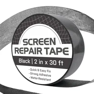 Window Screen Repair Tape, Screen Door Repair Kit, Canvas Repair Tape, Window Net Screen Patch, Mesh Tape For Drywall Repair, Screen Patches For Ripped Screen, Door Patch Repair Kit|   2In x 30Ft Blackgift