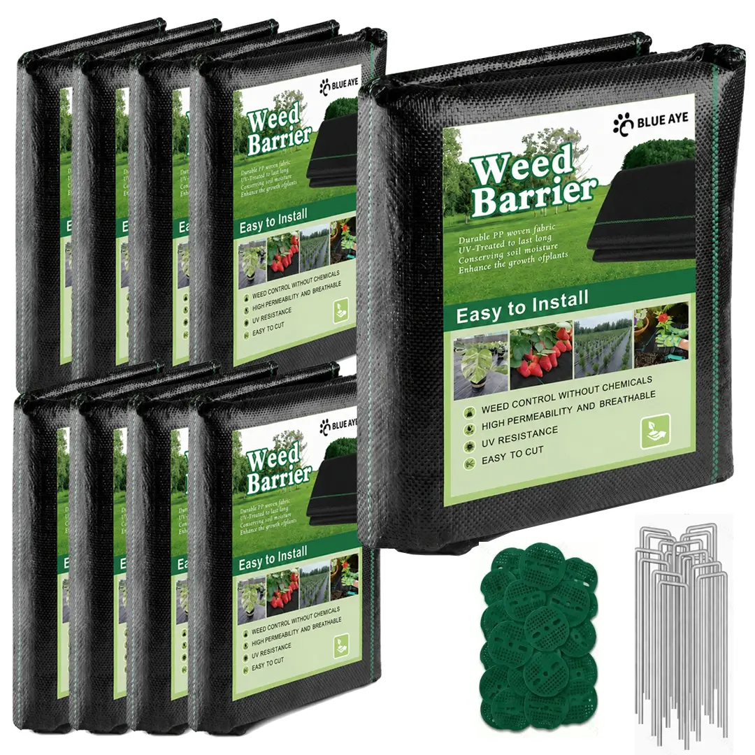 2FT x 50FT Weed Barrier Landscape Fabric Heavy Duty, 2.4oz Weed Barrier Fabric, Easy Setup Woven Garden Landscaping Fabric