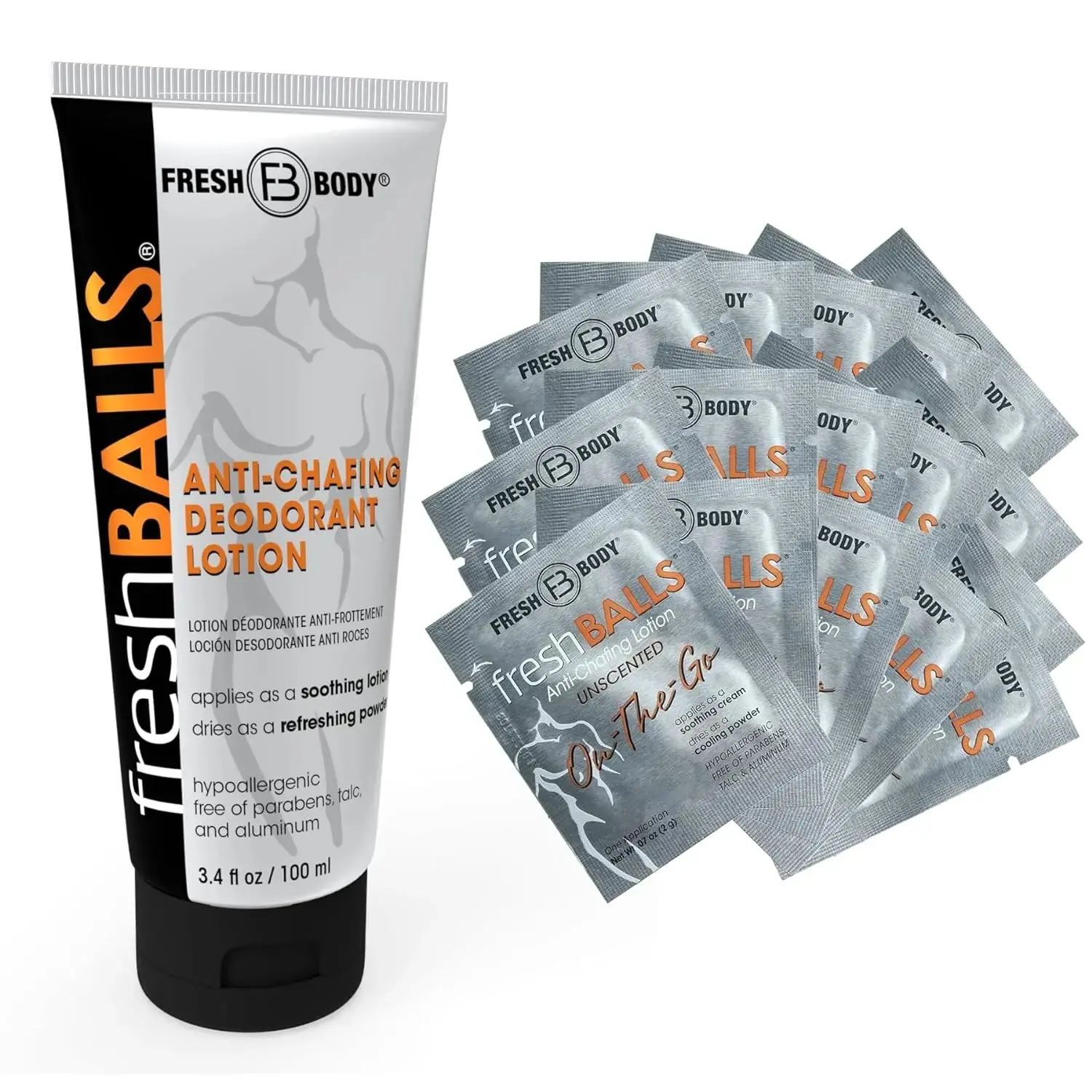 Fresh Balls 3.4oz tube + (15) Fresh Balls On-the-Go Lotion Packets Bundle Fresh Balls 3.4oz tube + (15) Fresh Balls On-the-Go Lotion Packets Bundle
