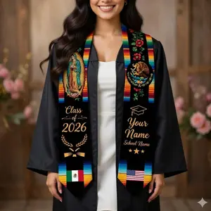 Virgen de Guadalupe Graduation Stole Personalized, Mexican Class of 2026 Stole, Custom Serape Grad Sash, Catholic Grad Gift