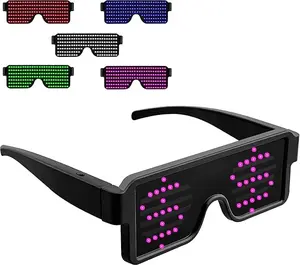 Colorful LED Glasses Light Up Dynamic Party Favor Glasses Festival Christmas USB Rechargeable LED Rave Glowing Flashing Glasses