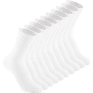 Irisbear Cushion Crew Socks for Women Cotton Running Hiking Athletic Long Socks for Women 5 Pairs