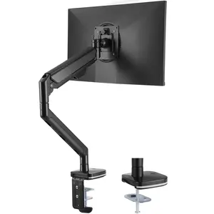 VEVOR Single Monitor Mount with USB, Supports 13"-35" Screen, Adjustable Gas Spring Monitor Arm, Holds up to 26.4 lbs, Monitor Arm Desk Mount with C-Clamp/Grommet Mounting Base, VESA Mount 75/100mm