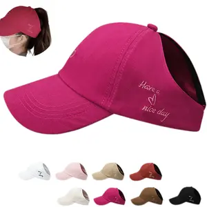 2026 High Ponytail Sports Cap for Women - Embroidered Empty Tail Baseball Hat - Breathable Summer Sun Visor - Ideal for Outdoor Sports, Running, and Trendy Sun Protection