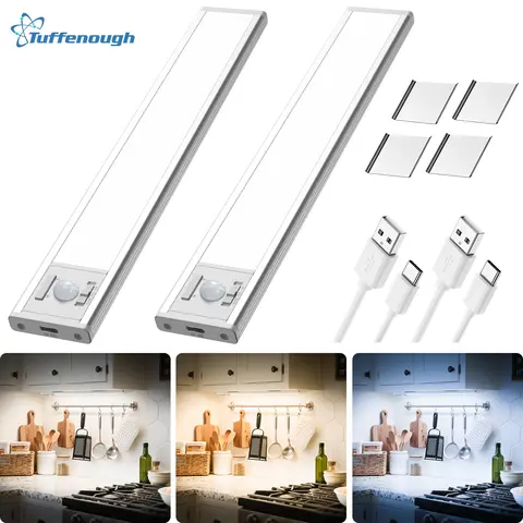 Tuffenough Under Cabinet Lights,Motion Sensor Night Light Indoor,1500mAh USB Rechargeable Light,Magnetic Installation Dimmable Lights for Kitchen,Wardrobe,Pantry, Closet,Bathroom,Stairs,Sink Cabinet,Garage,2026 Upgrade