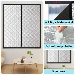 Soundproof Windproof Curtain, Insulated Warmth, No Damage to Walls, Easy Installation, Suitable for Bedroom, Living Room, Office