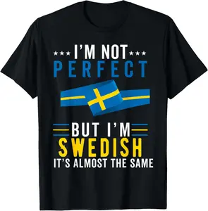 Women's 100% Cotton Round Neck Short-Sleeve Breathable Casual T-Shirt, Swedish Flag Sverige Svenska Souvenirs