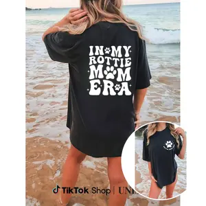 Black and White Rottweiler Mom T-Shirt – Cute Unisex Short Sleeve Dog Mama Top