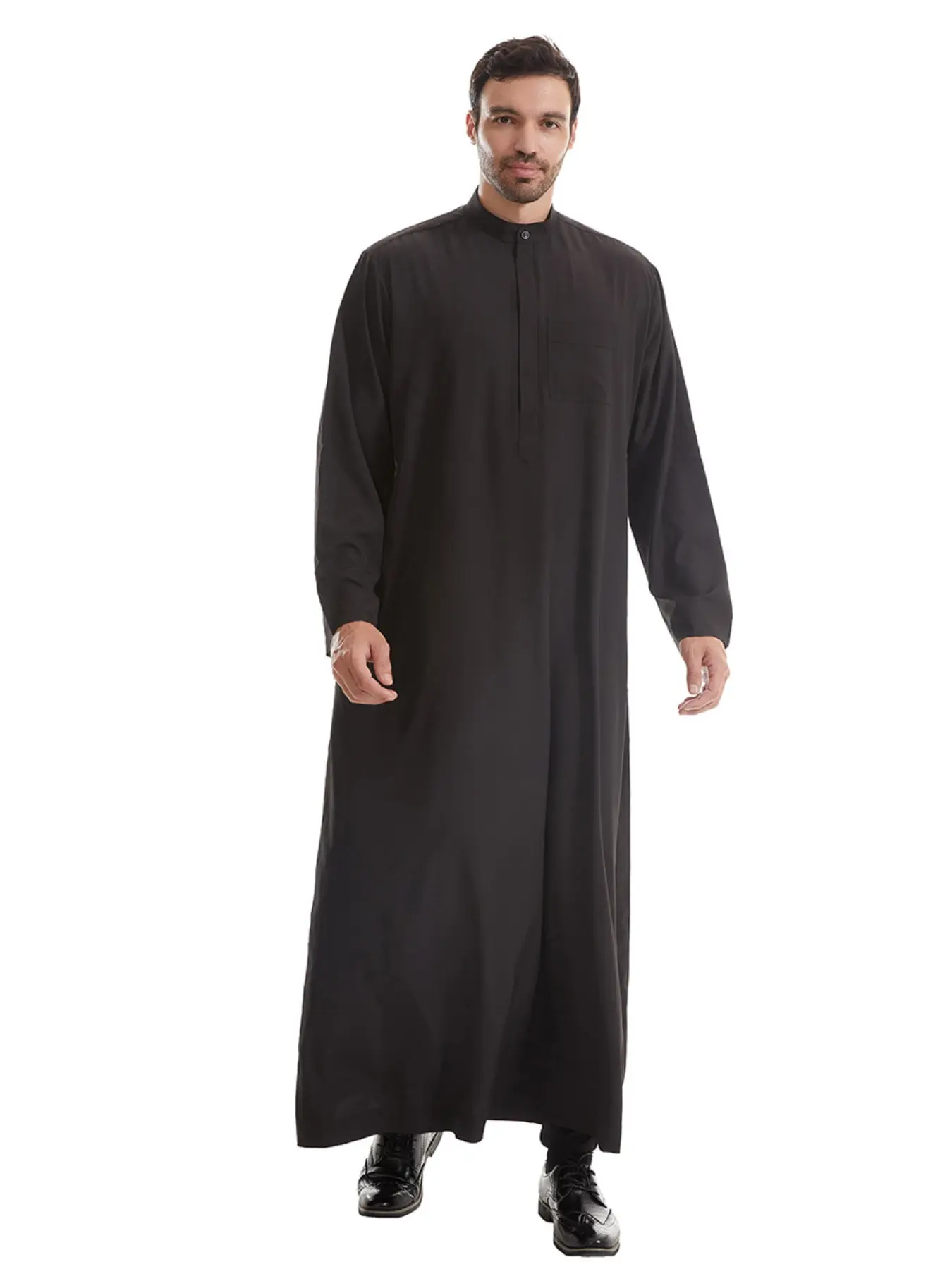 Muslim Middle East Men Embroidered Robe, Authentic Saudi Thobe, Modesty Thobe, Traditional Arabic Clothing, Comfortable Long Sleeve, Perfect for Daily Wear