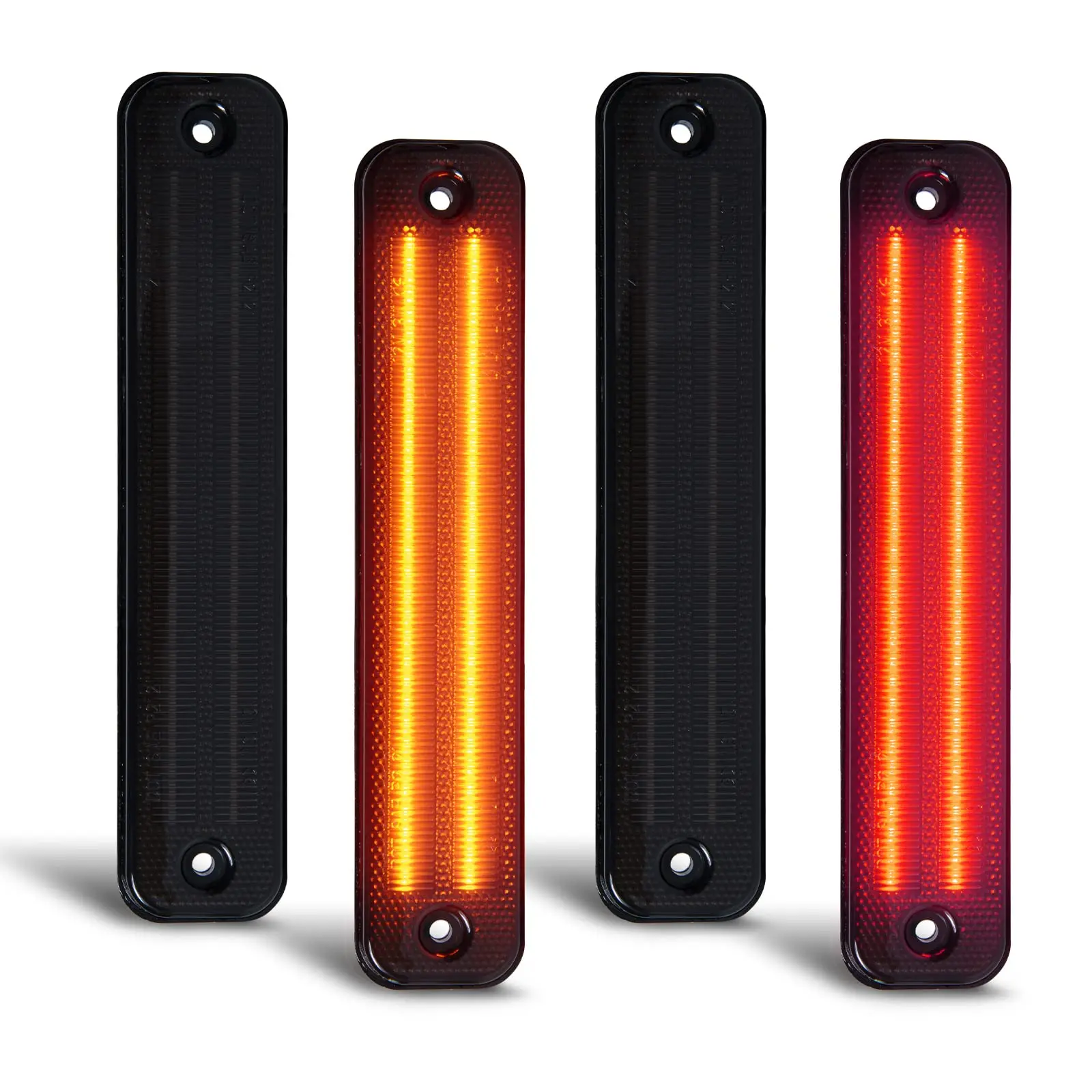 Gempro 4PCS LED Side Marker Lights for 2003-2009 for Hummer H2 Fender Light Kits Front Amber Rear Red Signal Lamps (Smoked Len)