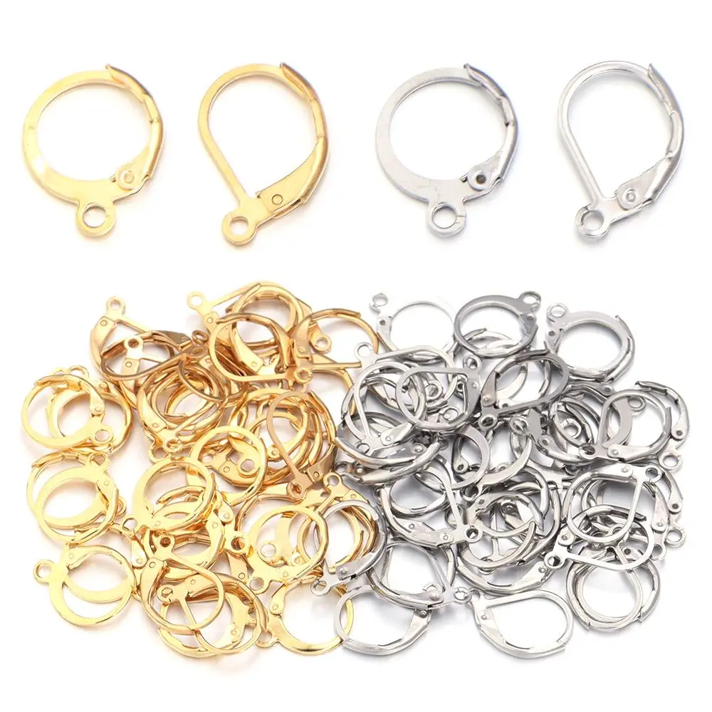 20pcs/Lot Stainless Steel Earring Hooks Wire Settings Base Earrings Hoops For Jewelry Making Findings DIY Earrings Accessories