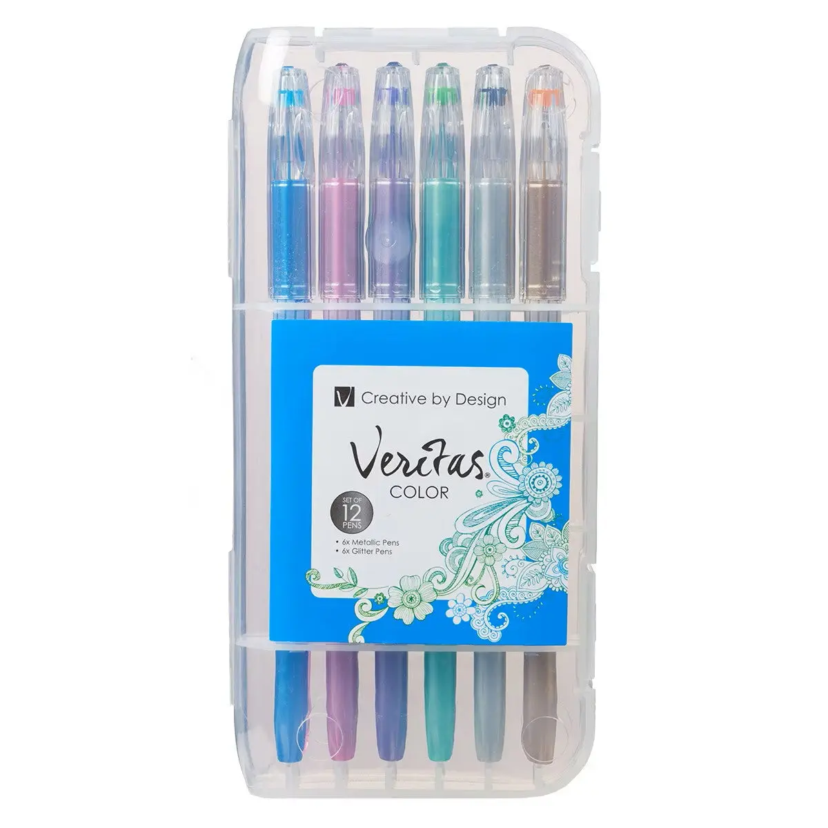 12pc Metallic & Glitter Gel Pen Set, Coloring Supplies for Office Stationery & Writing Tools