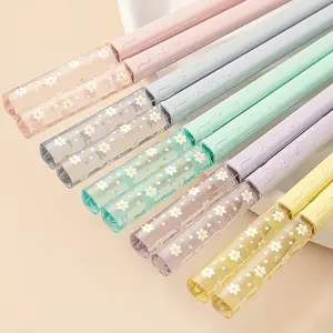 Colorful Amber Sakura Cute Chopsticks, High Temperature Resistant, Anti slip, and Anti Mold Creative Household Alloy Chopsticks