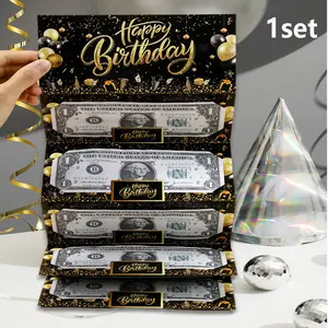 Birthday Card Set, and Cash Cards with Envelopes, Foldable Birthday Greetings, Party Gifts, Unique Creative Cash Organizer