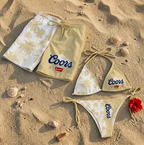 Coors Banquet Couple Swimwear Set, Beach Outfit Bikini & Men’s Beach Shorts  Swimwear for Your Summer Vibe
