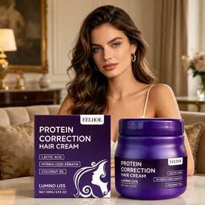 100g 2boxes Protein Correction Hair Cream, Deep Conditioning Repair Mask with Lactic Acid, Hydrolyzed Keratin & Coconut Oil, Anti Frizz, Smoothing, Nourishing for Dry, Damaged Hair, At Home Hair Care, Haircare, Ideal Gift for Mother's Day