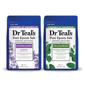 (A)Dr Teal’s Epsom Salt Bundle – Relaxing Lavender & Refreshing Eucalyptus, 3 lbs Each (2 Pack)