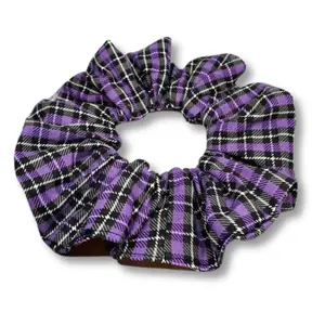 Purple Plaid Halloween Scrunchie
