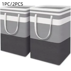 2pcs/set 75L Laundry Basket, Freestanding Laundry Hamper, Collapsible Tall Clothes Hamper with Extended Handles, Clothes Storage Basket, Dorm and Family Use
