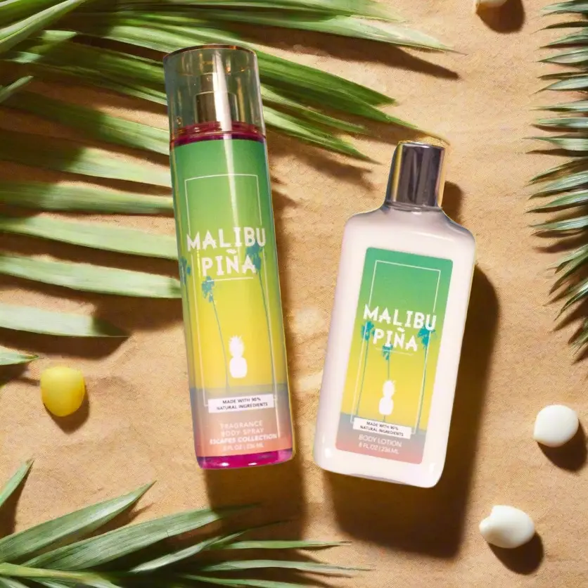 Malibu Piña Body Mist and Body Lotion Set - Tropical Oasis Scent