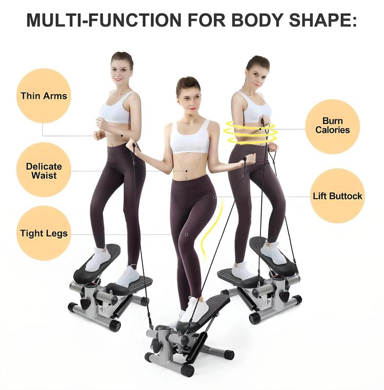 Steppers for Exercise at Home with Resistance Bands - Portable Mini Stepper with 331 LBS Loading Capacity for Home Fitness