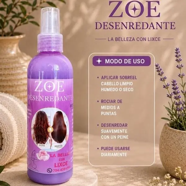 Zoe Hair spray, for Removing Knots, Smoothing Strands, Promoting Healthy Hair, Easy-to-Use for Daily Use, Single Item