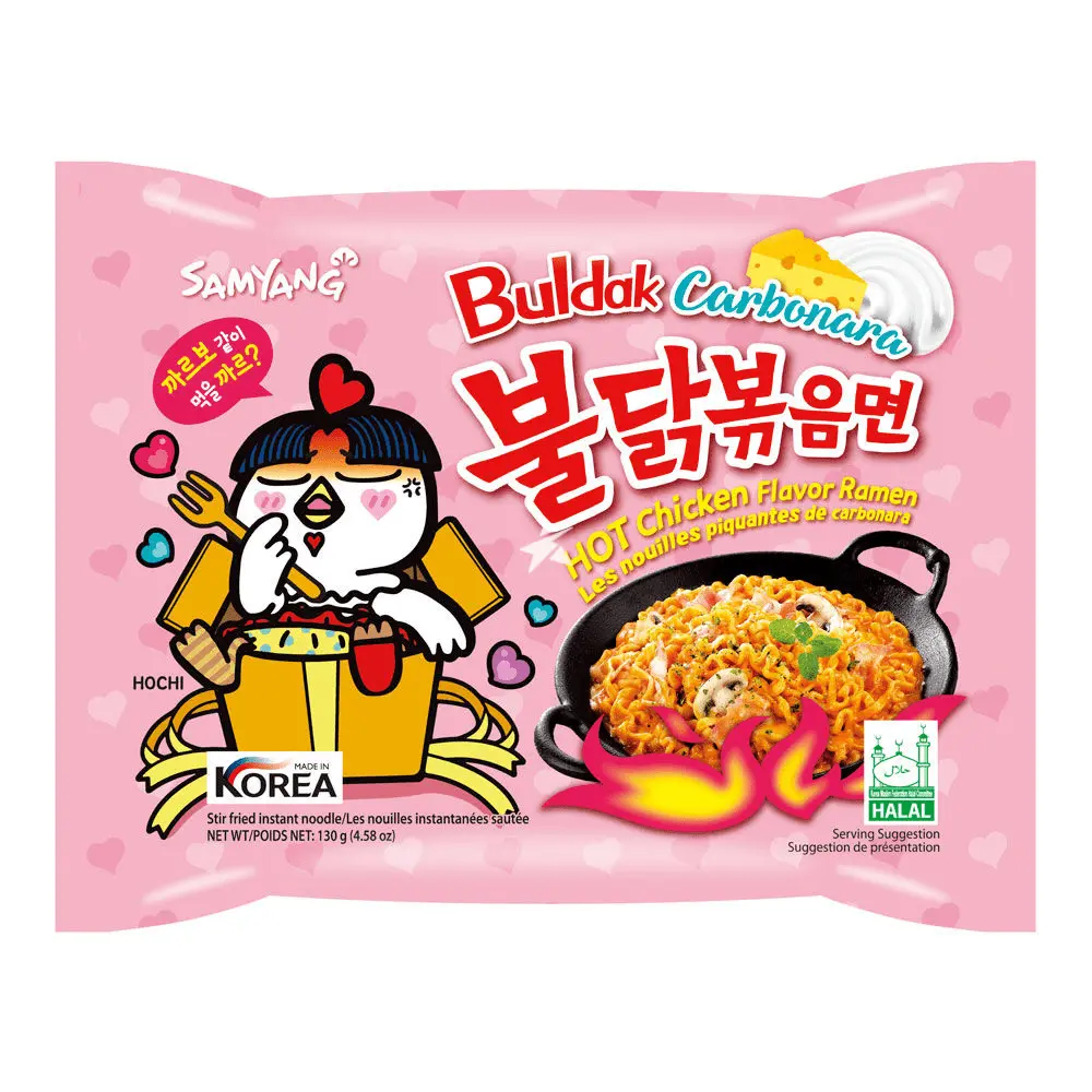 Samyang Buldak Carbonara Hot Chicken Flavor Instant Ramen, Pantry Food