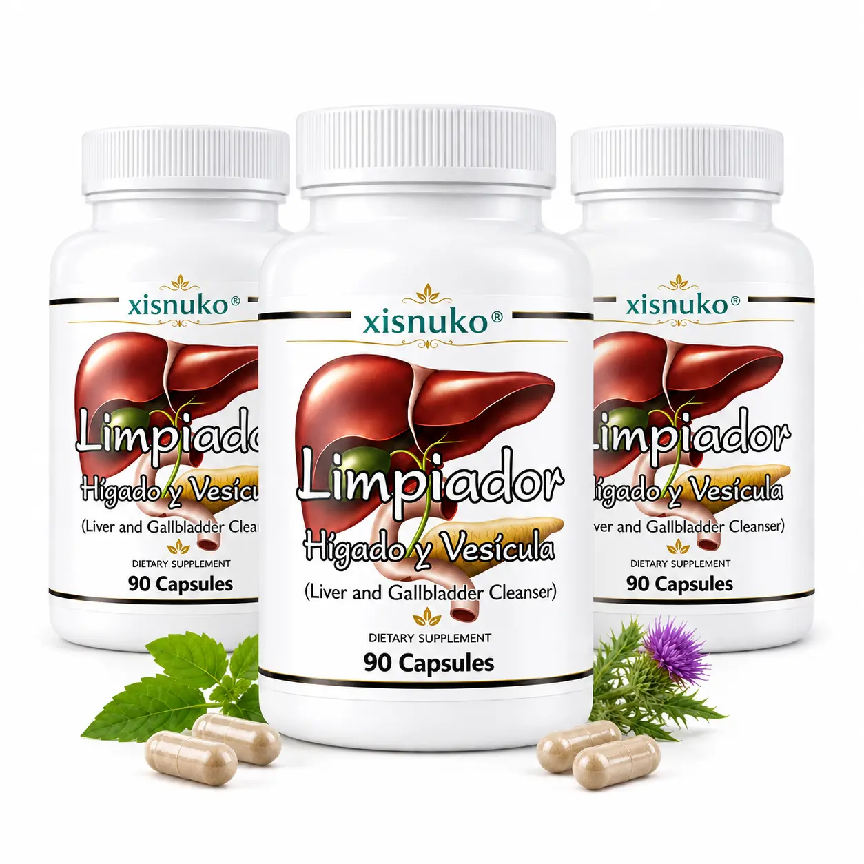 Limpiador Hígado y Vesícula, Boldo & Milk Thistle Extract, Dietary Supplement, 90 Capsules, Perfect for Fatty Diet & Irregular Lifestyle gado f