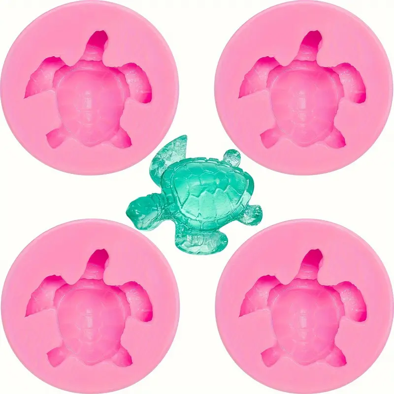 4pcs pink turtle silicone molds, suitable for jewelry making, Soap Making Supplies, soap wax art, home decoration - ideal gifts for Valentine's Day, Mother's Day, birthdays, handmade accessories and delicate craftsmanship creation