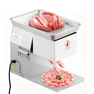 Garvee Commercial Meat Slicer 800W Electric, 250kg/h Processing with 3mm Stainless Steel Blade, 90mm Detachable & Safety Guard, 110V for Professional Kitchen Use