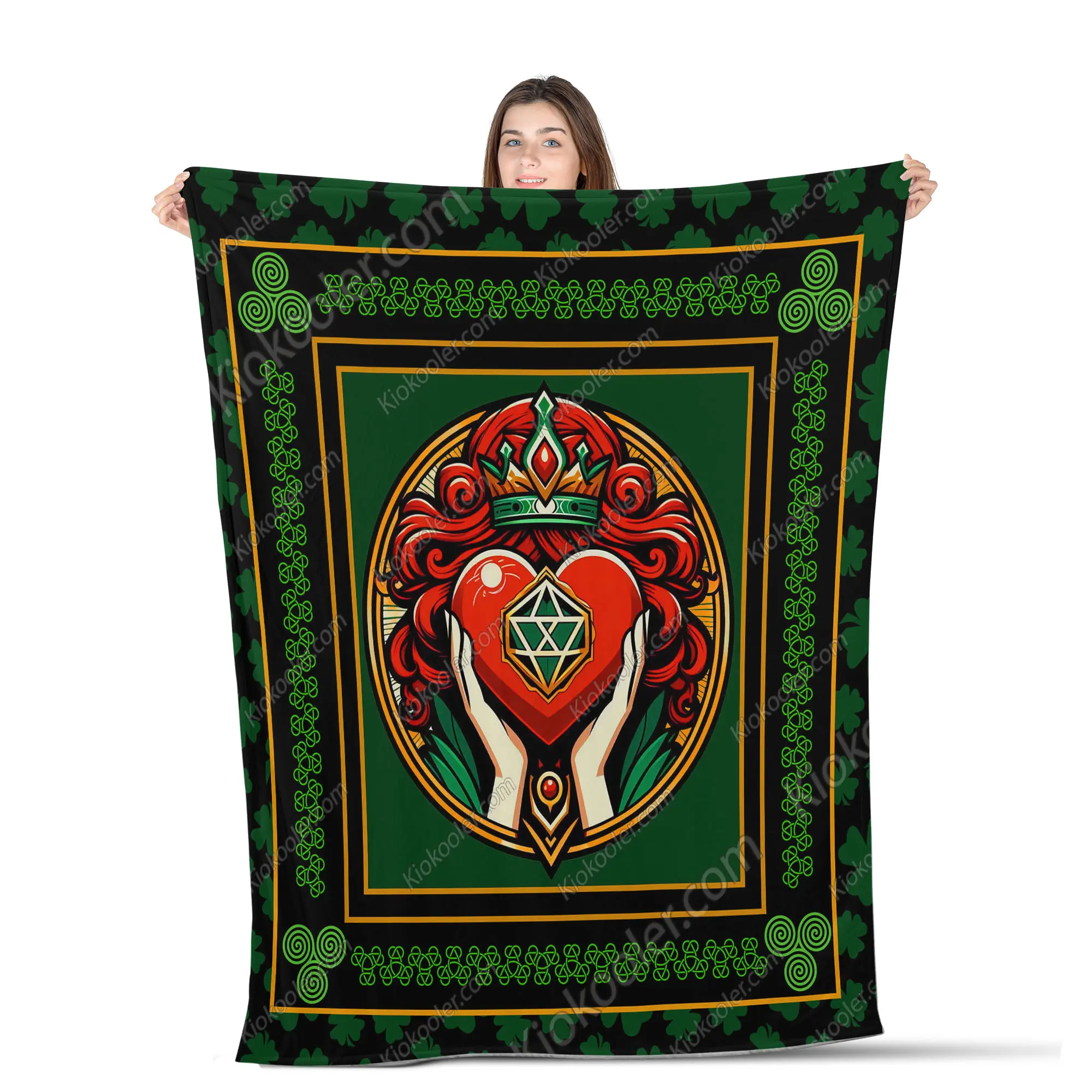 Irish Celtic Claddagh Blanket, Celtic All Season Blanket Sofa Throw Blanket Comfort Warmth Soft Blanket Fleece Blanket, Sherpa Blanket
