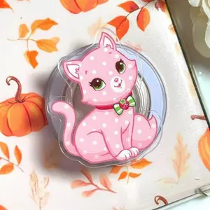 Srawberry Cat Magsafe Grip – Magnetic Phone Stand & Pop Socket – Aesthetic iPhone Accessory
