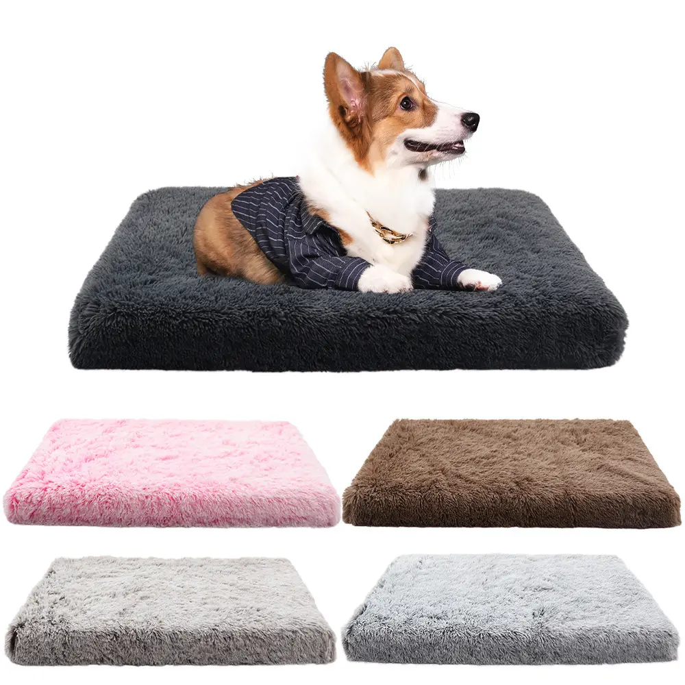 1 piece plush dog cushion, square kennel cat cushion pet nest deep sleep dog sofa bed Mat Shaped Beds pet supplies Puppy Bed