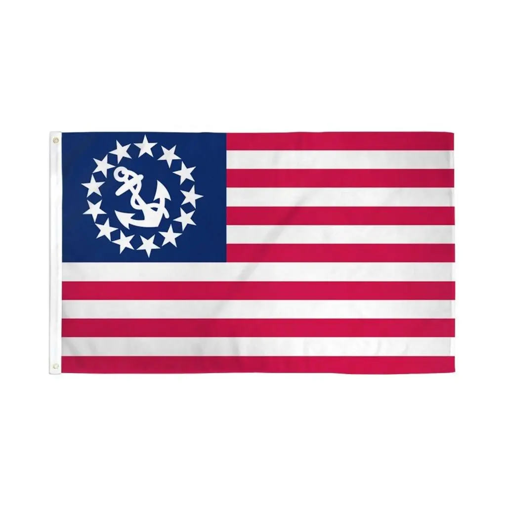 3x5ft Decorative Nautical Yacht Ensign Flag, Hangable Polyester Dye Sublimate Bold Printing Banner, Home & Festive Party Decor Supply