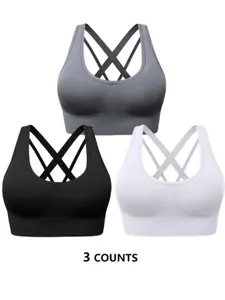 Women's Front Adjustable Padded Support Breathable Stretch Sports Bra, Summer Activewear Tops, Workout Bra for Large Chest, Fall Gym Clothes, Yoga Bras, Low Impact Exercise Wear for Daily Casual Jogging