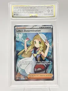 Graded AGS 9.5 Lillie's Determination 2025 Mega Evolutions 169 Holographic Pokemon Card