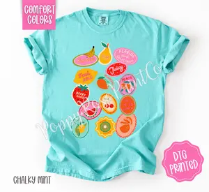 Preppy Fruit Comfort Colors Tshirt, Summer Graphic Tee for Women