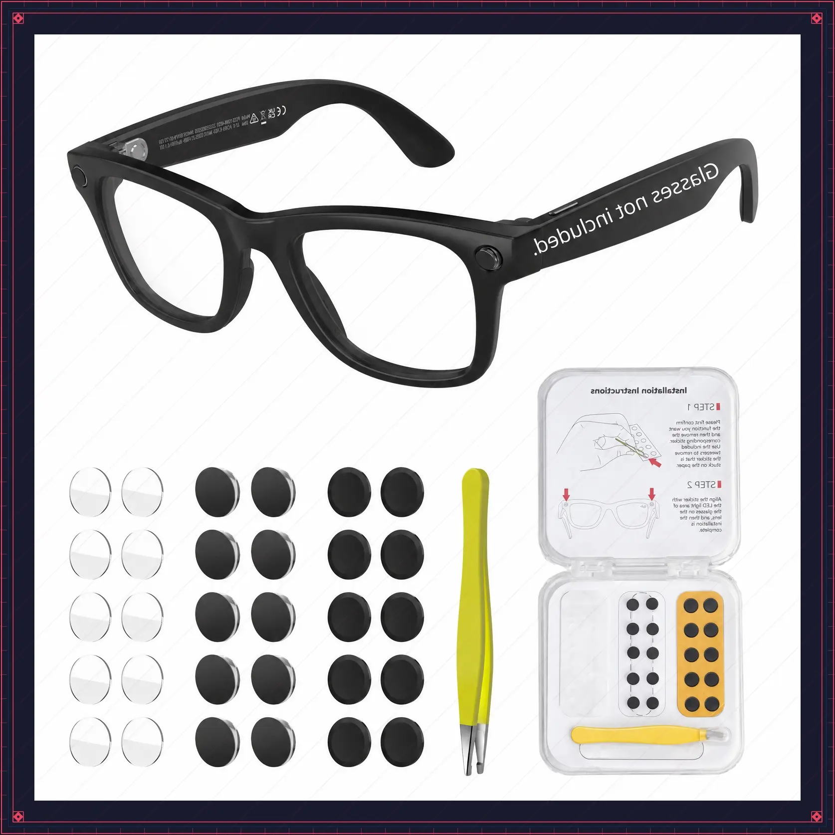 LED Light-Blocking Sticker Set — Compatible with Ray-Ban Meta (1st/2nd Gen) and Oakley Meta HSTN; Includes 10 LED Stickers, 10 Lens Light-Blocking Stickers, and 10 Lens Protectors — For Smart Glasses, Meta Glasses Cover The Light, Hydrogel Film