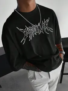 Men's Casual Loose-Fit Short Sleeve Round Neck T-Shirt, Summer Fashion Print Tee for Sports, Outdoor Activities, Daily Wear