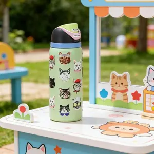 Owala 32oz Cute Cats Kids Insulated Water Bottle | Playful Hydration for Little Ones   Drinkware Flasks Tumbler Mug Bottled Portable