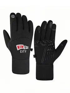 1pc with  ism Chicago Windy City  winter gloves Touchable gloves Touch Screen Warm Outdoor Sports adult warm gloves Fashion birthday gifts Cozy Trendy Classic