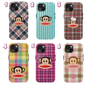 Paul Frank cute striped pattern, Cover for iPhone 16 15 14 13 12 11 Pro Max Plus Mini
