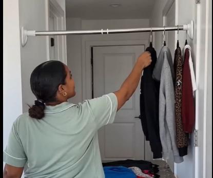 Telescopic Closet Tension Pole - Punch-Free, Adjustable Closet Utility Bar with Multiple Lengths, Expandable for Laundry & Wardrobe Organization (Small: 19.68in-31.49in; Large: 35.43in-62.99in)