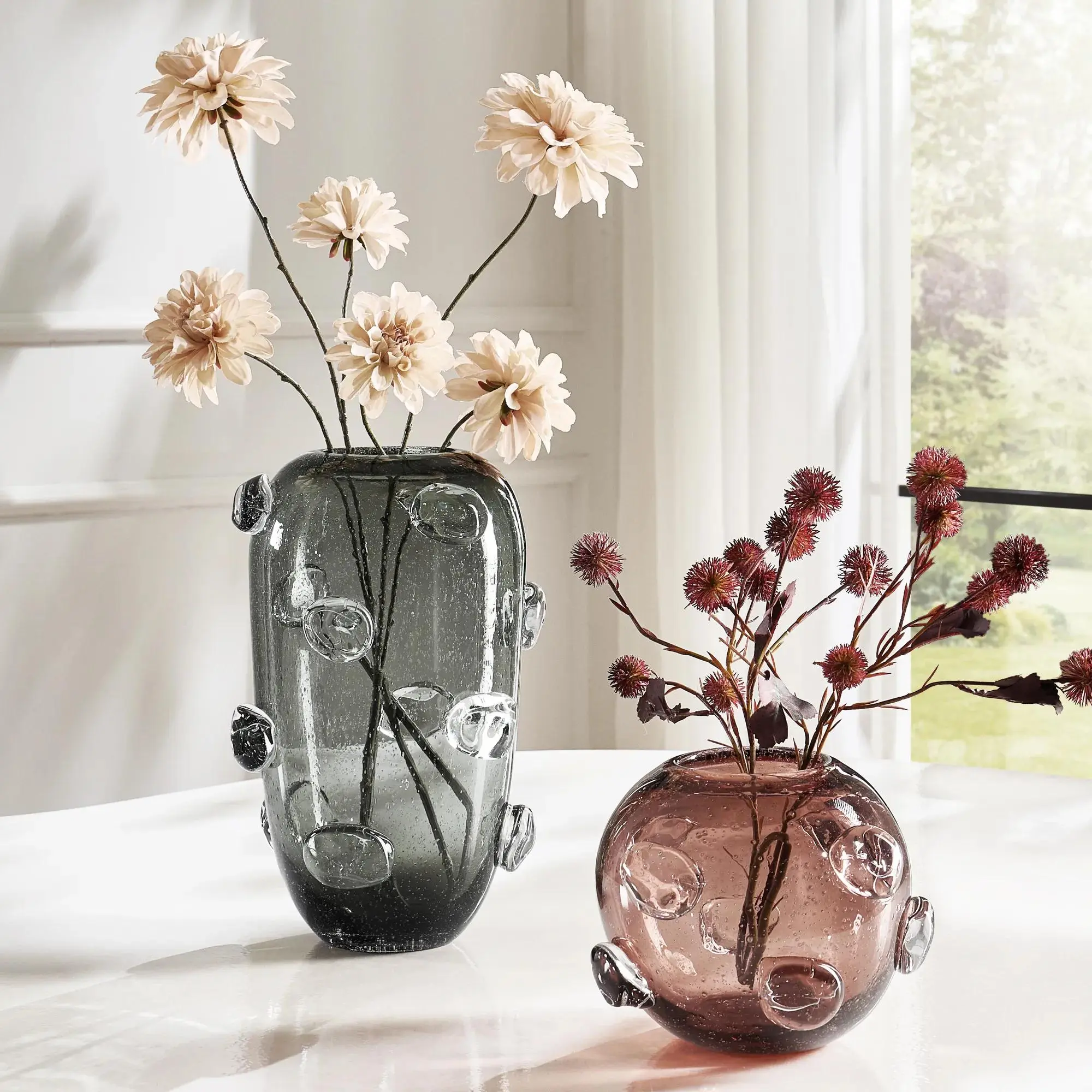 Z Gallerie Surel Glass Vase - Antique Mauve/Graphite Z Gallerie Surel Glass Vase - Antique Mauve/Graphite