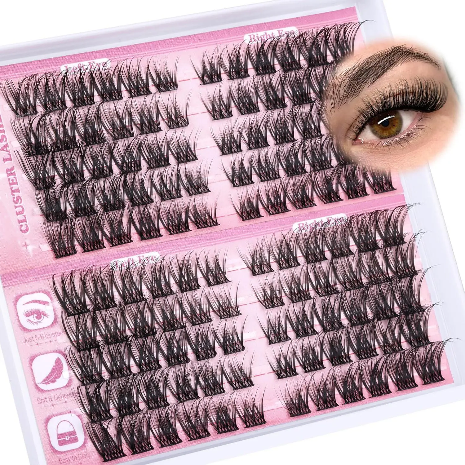 11-16mm Wispy Individual False Eyelash Kit, Natural Curl Self-Grafting DIY Segmented Lashes, Makeup Cosmetic, DIY Eyelash Extensions