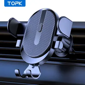 TOPK Car Phone Holder Mount 2023 Upgrade Auto Locking Universal Phone Holder with Hook Clip for Car Air Vent for Iphone Samsung Universal