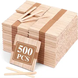 500pcs Craft Sticks Bulk Natural Wooden Ice Cream Sticks,4.5 Inch Popsicle Sticks for Crafts,Food and Hair Remova,DIY Crafts Supplies for Home Art Projects