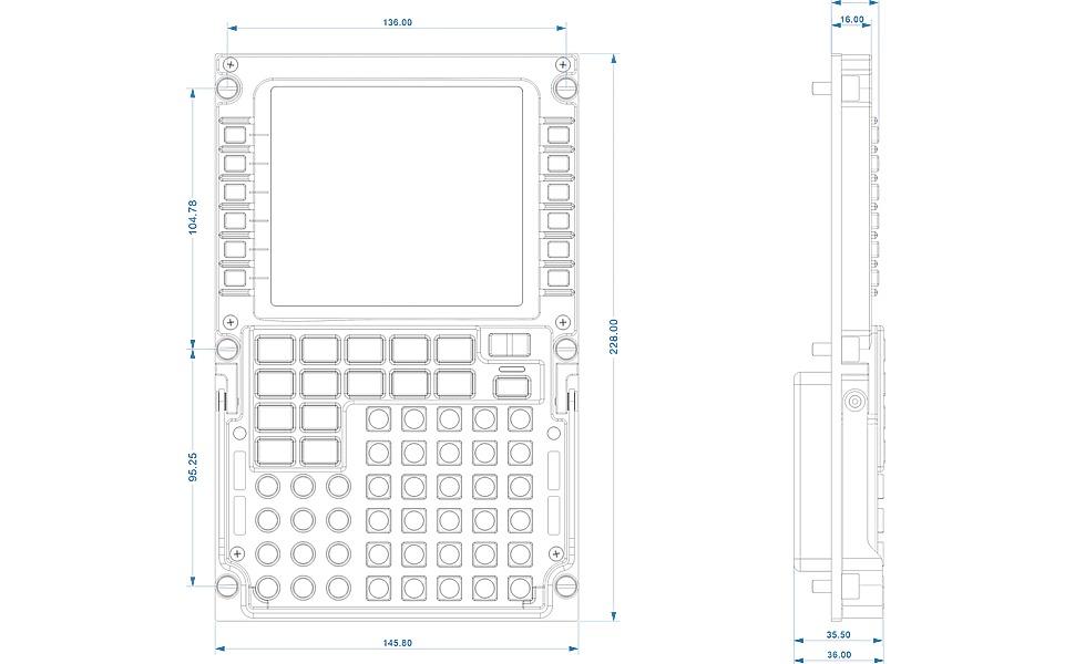 Cockpit Simulator 747X CDU Flight Simulator Control Display Unit – 1:1 CNC Aluminum Hardware, Real Silicone Keys, Full-Color Display, USB-C Plug-and-Play