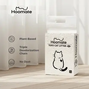 Hoomate Greenish Mixed Tofu & Cassava Cat Litter 5.5lb Dust-Free Fast-Clumping Plant-Based Unscented Lightweight Low Tracking Biodegradable